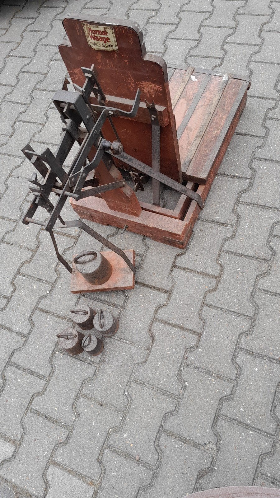 Antieke Weegschaal bascule - Normaal Waage 150 kg decoratie, Ophalen of Verzenden