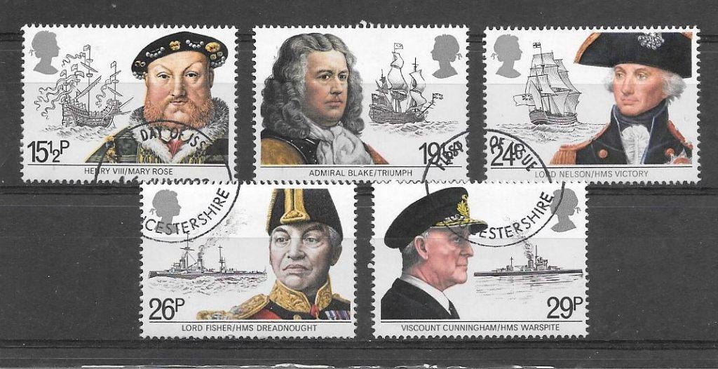 UK 1982  Zeehelden, Verzenden, Gestempeld