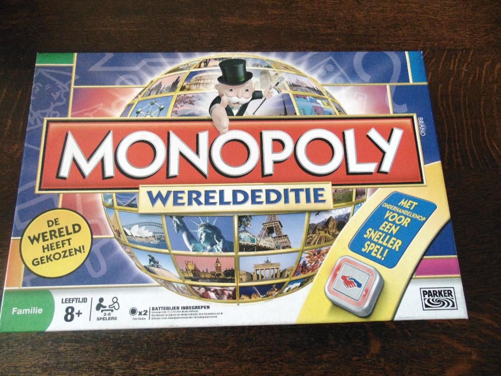 Monopoly Wereldeditie Spel van Parker, Hobby en Vrije tijd, Vijf spelers of meer, Ophalen of Verzenden, Zo goed als nieuw, Parker