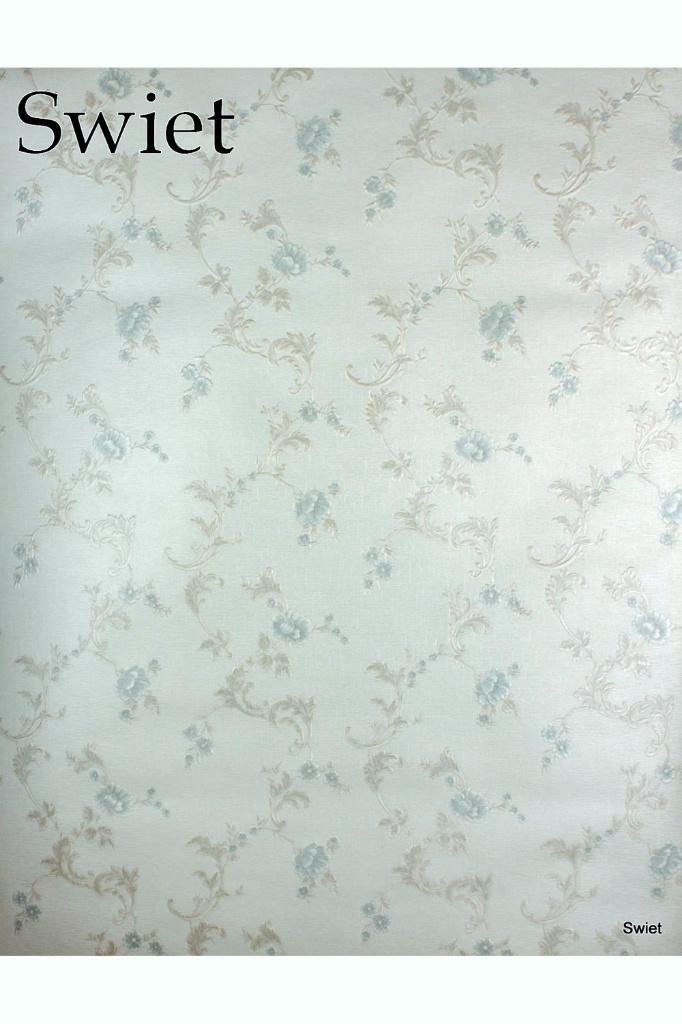 4930 blauw bloemen klassiek vintage sierlijk romantisch 80s, Ophalen of Verzenden, Minder dan 10 m², Beige