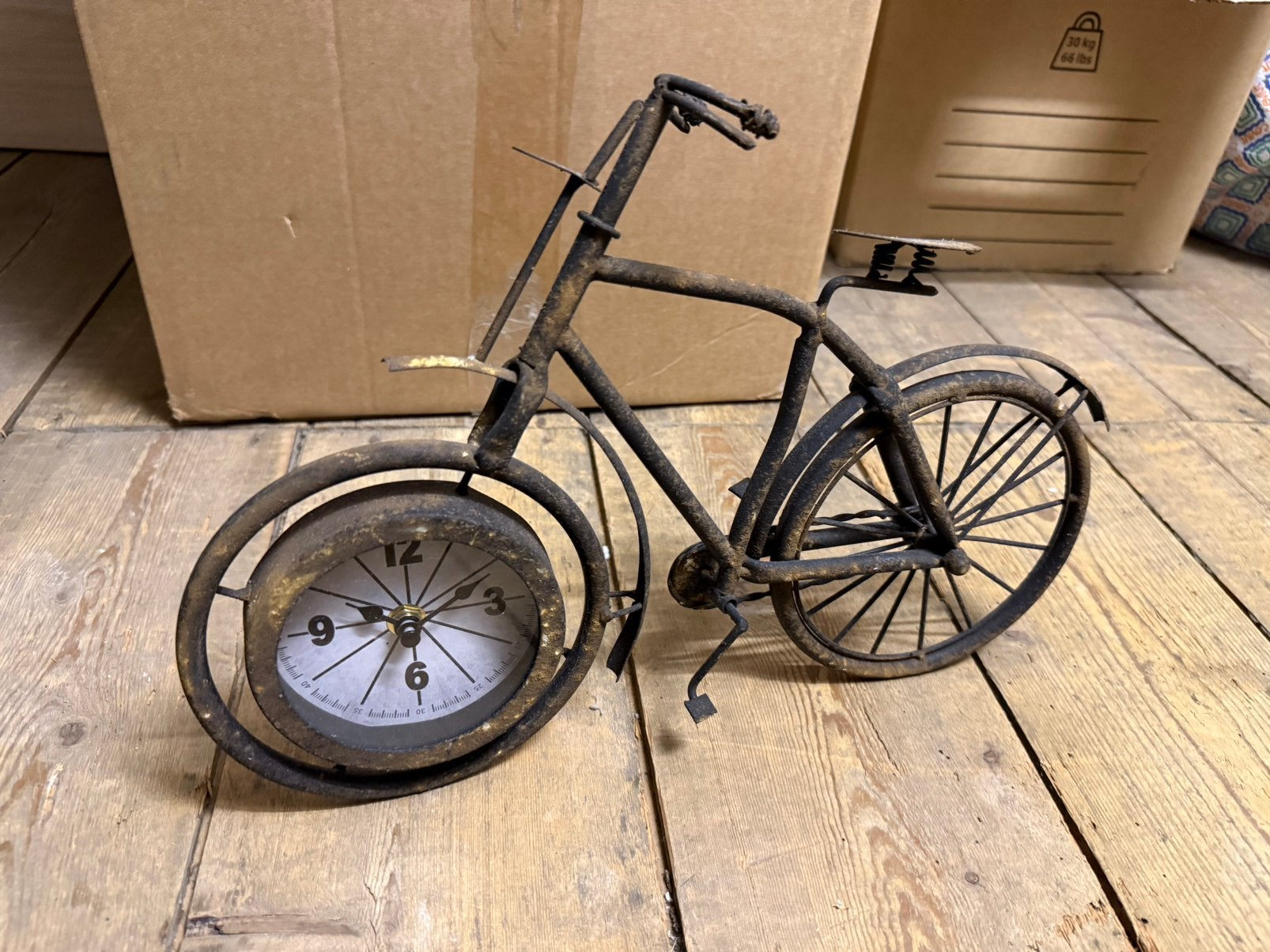 Retro Fietsje met Ingebouwd Klokje - Unieke Decoratie, Ophalen of Verzenden