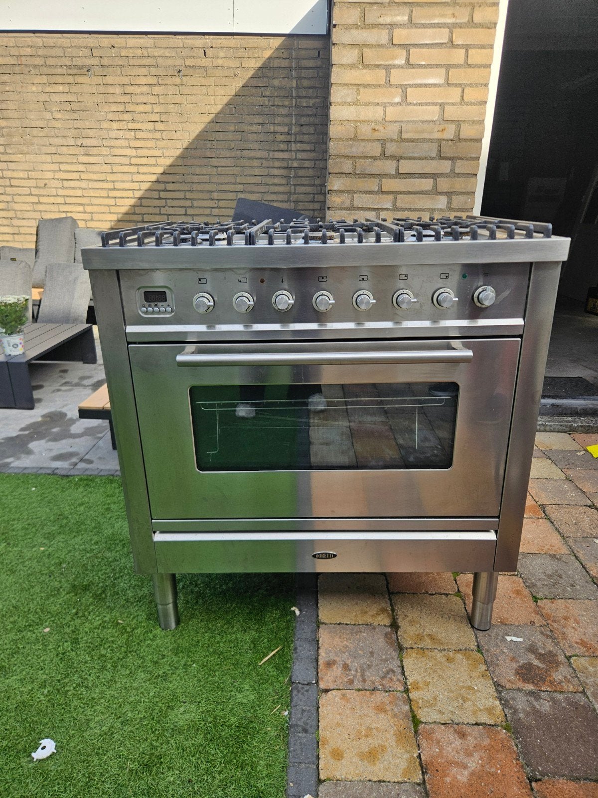 Boretti VT96IX gasfornuis en oven 90 cm breed, Ophalen, Gebruikt, 60 cm of meer, Gas