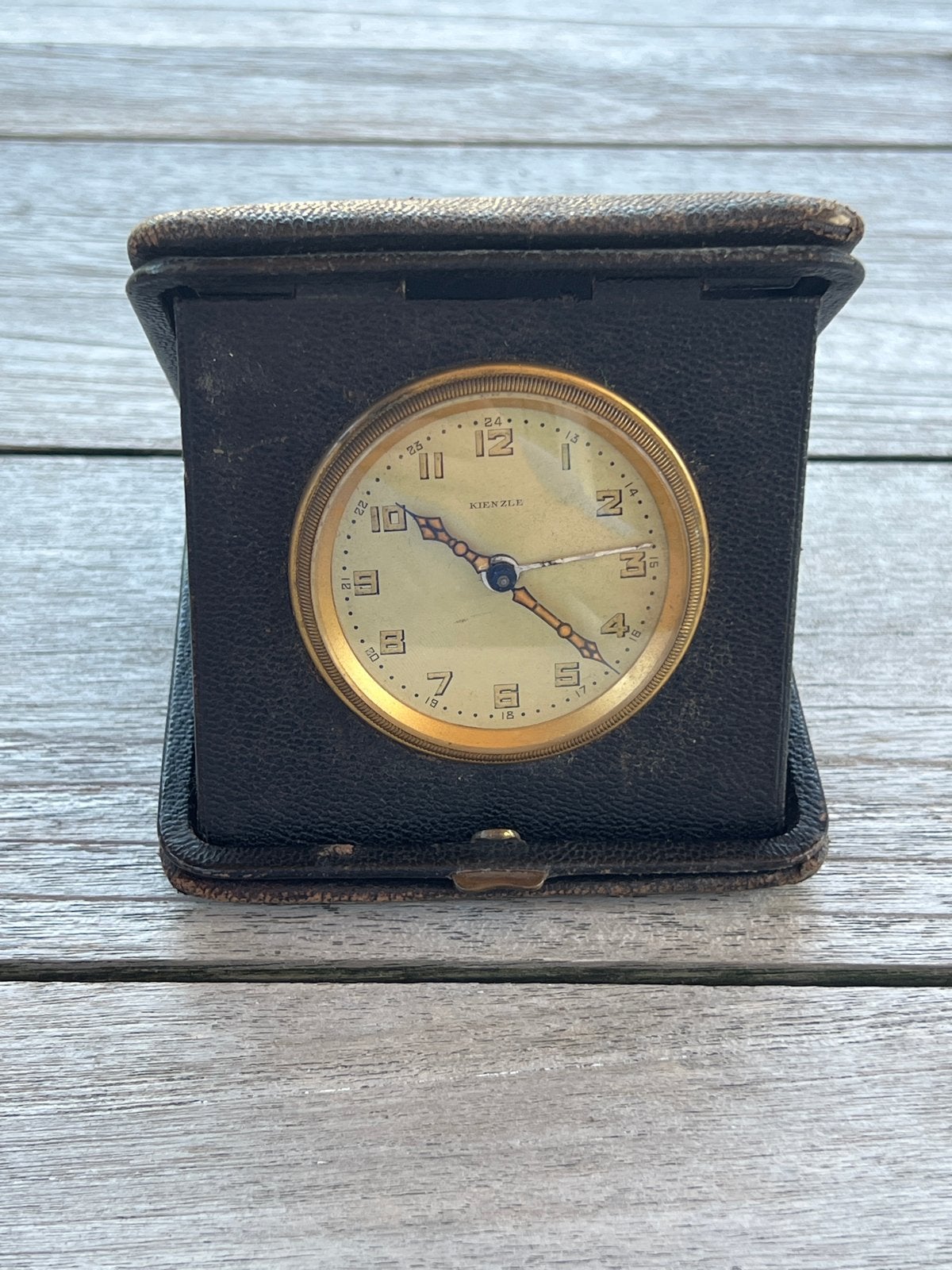 Vintage Kienzle Reiswekker in Leren Etui, Ophalen of Verzenden