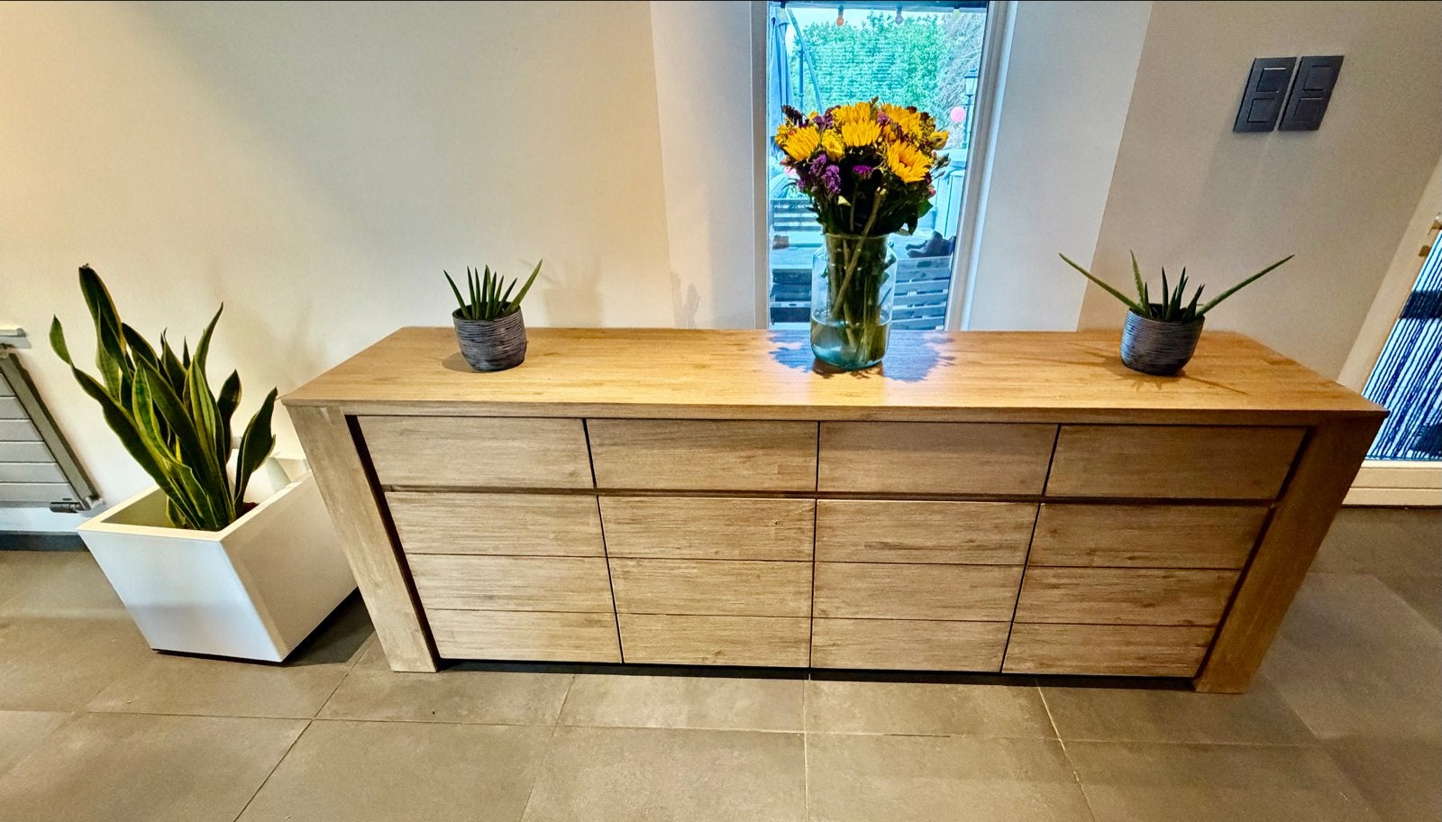 Henders & Hazel dressoir massief acaciahout, Ophalen, Gebruikt, 200 cm of meer, Met lade(s)
