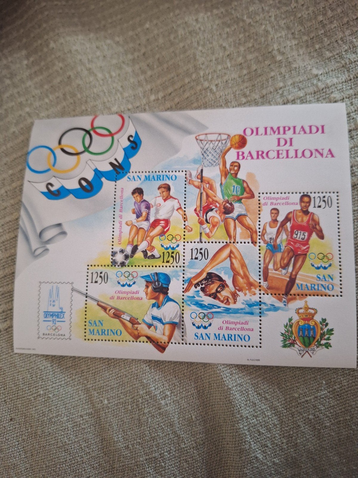 Speciale uitgave San Marino Olympische Spelen Barcelona 1992, Ophalen of Verzenden, Postfris, Sport