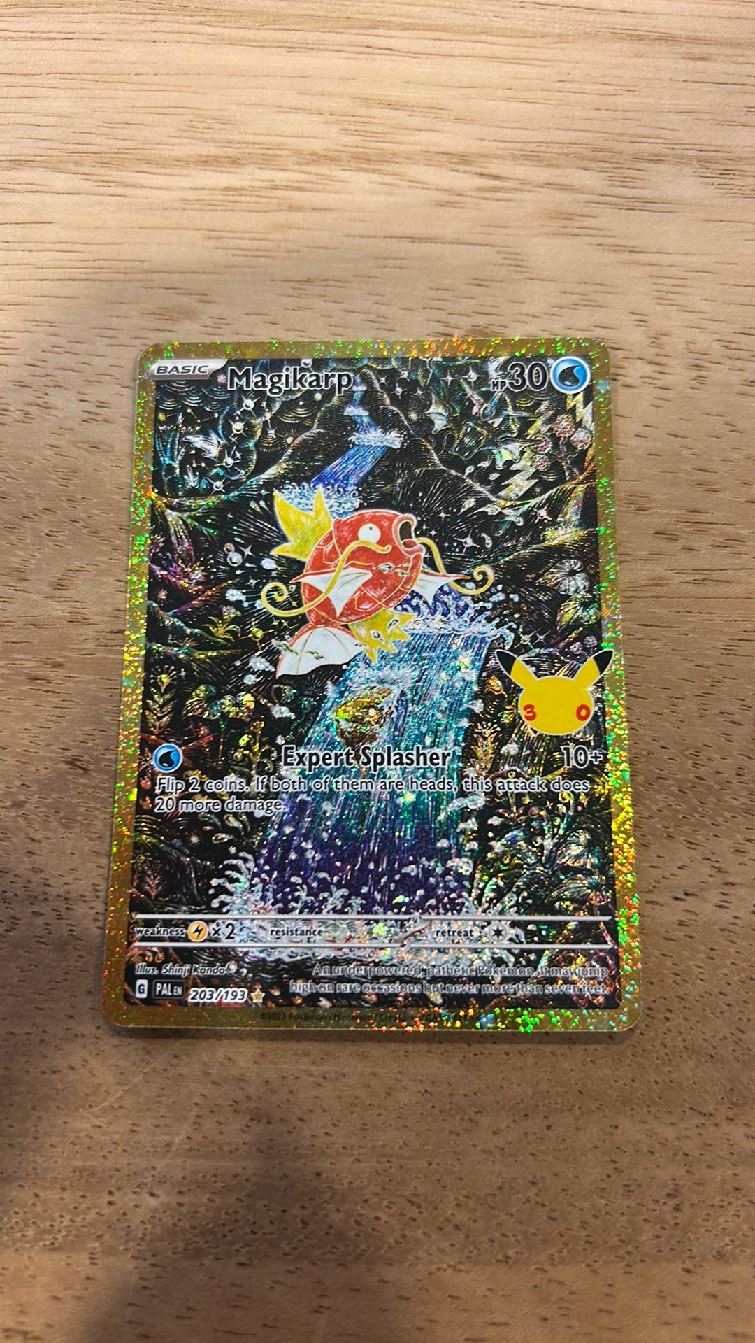 Magikarp 203/193 30th celebration, Ophalen of Verzenden, Nieuw, Losse kaart, Foil
