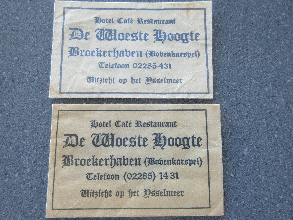 2 x Broekerhaven, hotel-café-rest. De Woeste Hoogte, Verzenden, Nederland