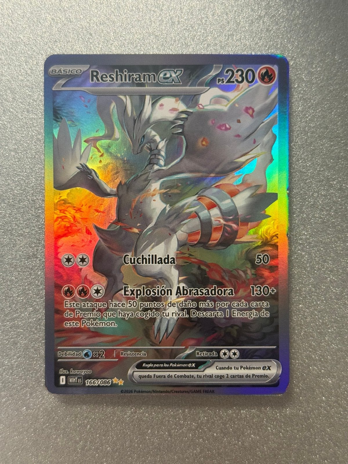 Reshiram 166/086 spaans, Ophalen of Verzenden, Zo goed als nieuw