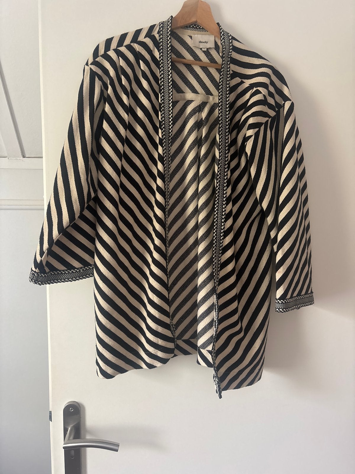Shoeby gestreept jasje/kimono met ceintuur, Kleding | Dames, Maat 38/40 (M), Zwart, Ophalen of Verzenden, Zo goed als nieuw