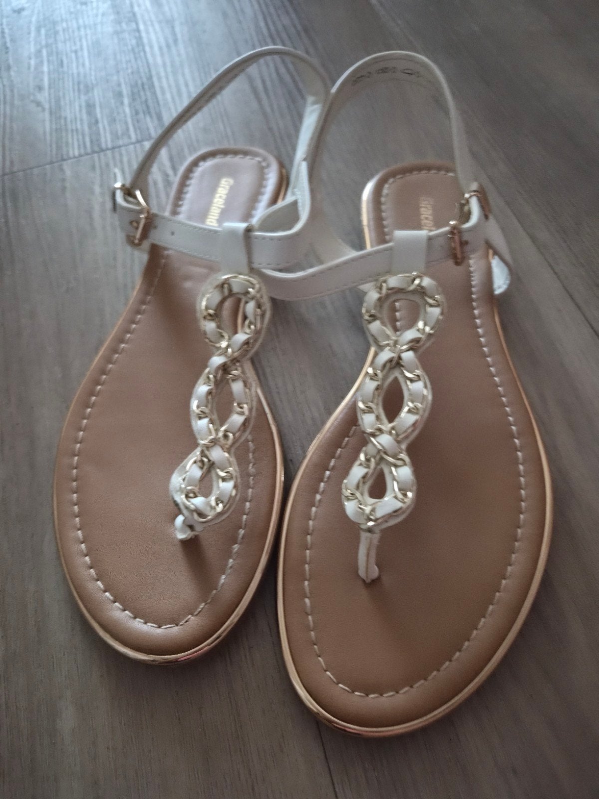 Sandalen (maat 39), Kleding | Dames, Schoenen, Wit, Zo goed als nieuw, Graceland, Sandalen of Muiltjes
