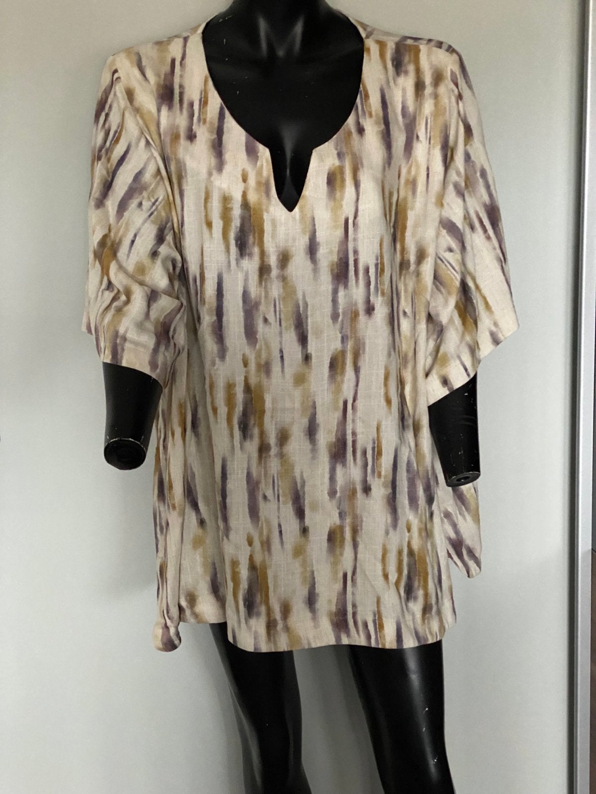 Ophelia Linnen Look Tuniek. Mt 48-50., Maat 42/44 (L), Nieuw, Korte mouw, Meerkleurig