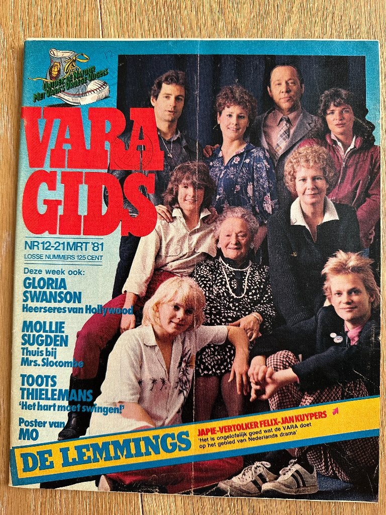 VARA Gids 21-3-1981 Lemmings Gloria Swanson Toots Tielemans, Ophalen of Verzenden, Gelezen, Muziek, Film of Tv