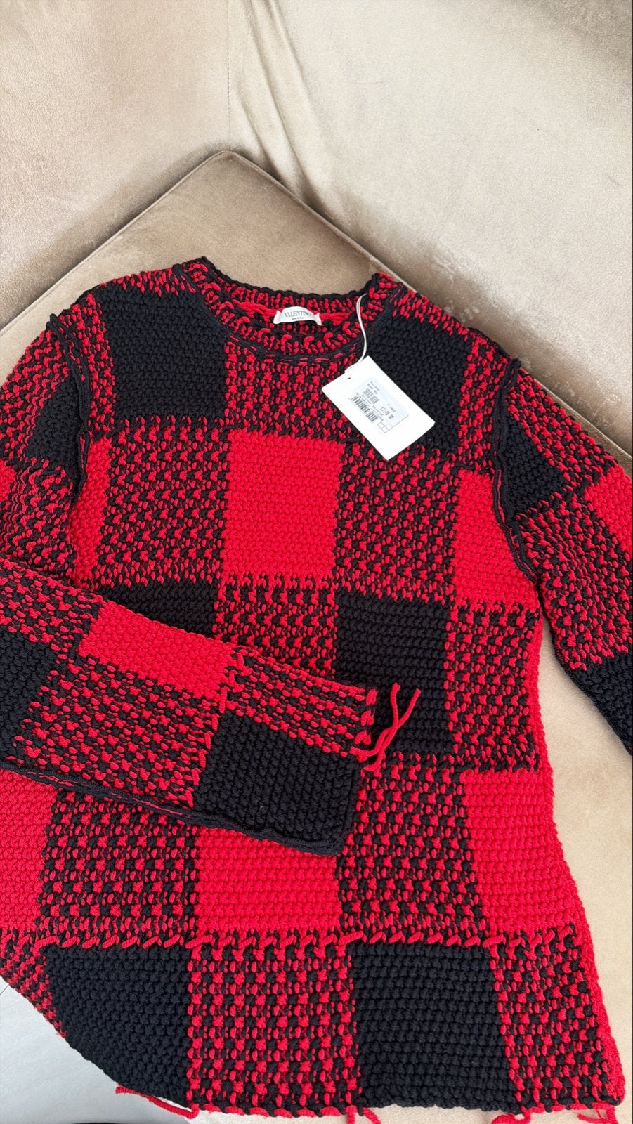 Nieuwe Valentino trui rood/zwart maat XL met kaartje, Ophalen of Verzenden, Nieuw, Maat 46/48 (XL) of groter, Rood