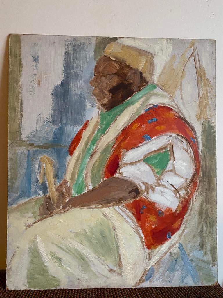 Portret van een Afrikaanse man, Antiek en Kunst, Ophalen of Verzenden