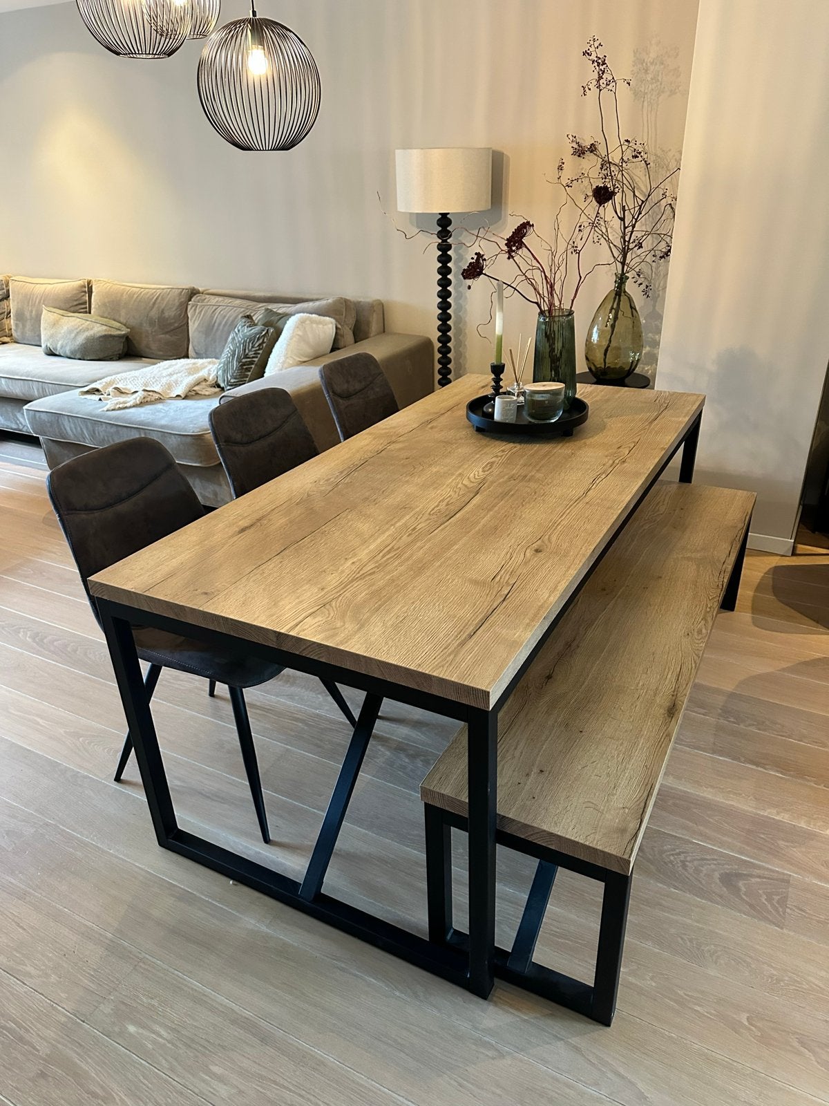 Eettafel 6 personen, Huis en Inrichting, Tafels | Eettafels, Ophalen, Gebruikt, 50 tot 100 cm, Vijf personen of meer