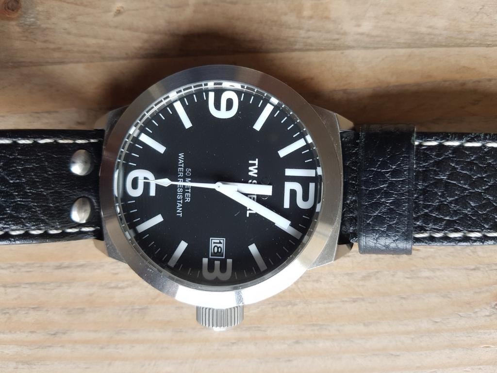 TW Steel TW 622 herenhorloge met leren bandje, Ophalen of Verzenden