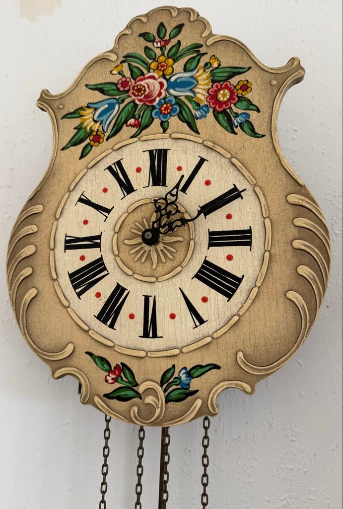 Handgeschilderde AMS appelklok Schwarzwalder klok, Antiek en Kunst, Ophalen of Verzenden