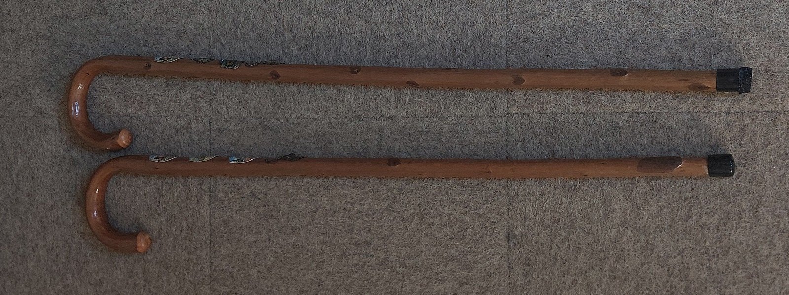 prachtige set van 2 vintage houten wandelstokken, Ophalen