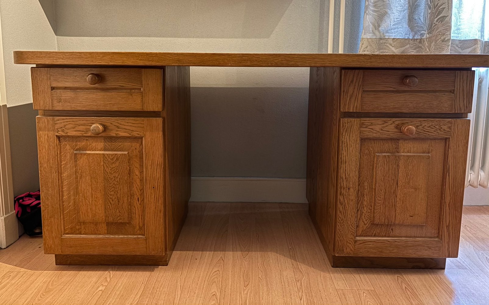 Eikenhout Bureau, Huis en Inrichting, Bureaus, Ophalen, Hout, Schoolbureau, 148 cm