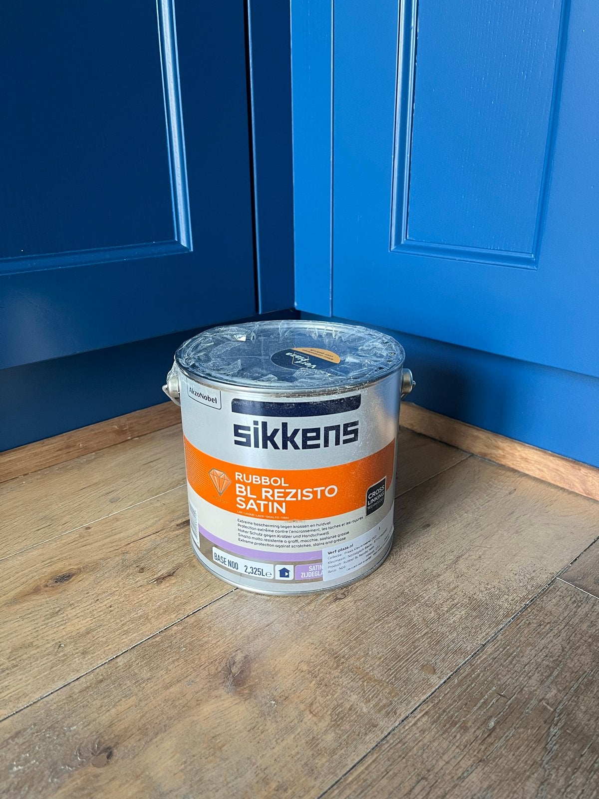 Sikkens Rubbol BL Rezisto Satin - Nostalgisch Blauw, Doe-het-zelf en Verbouw, Verf, Beits en Lak, Blauw, Nieuw, Ophalen of Verzenden