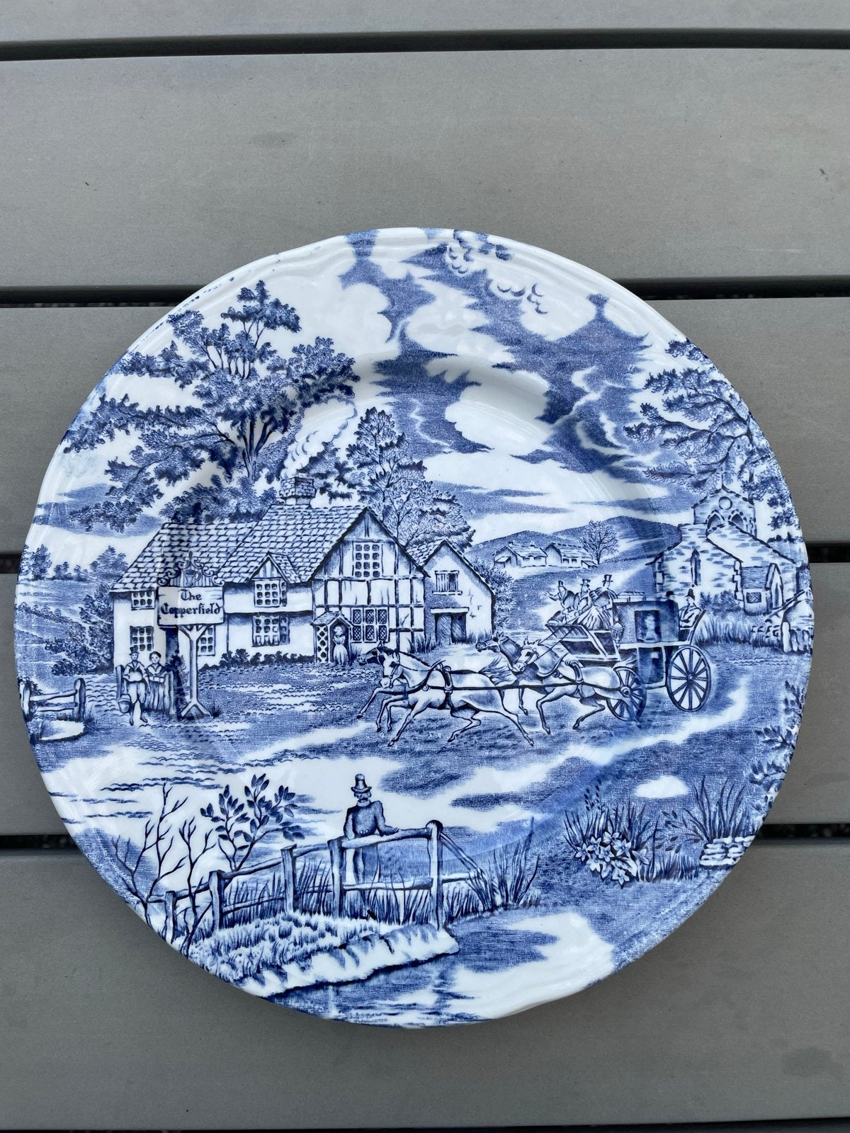 Vintage Engelse stijl dinerbord Lune Ville France, Antiek en Kunst, Antiek | Servies los, Ophalen of Verzenden