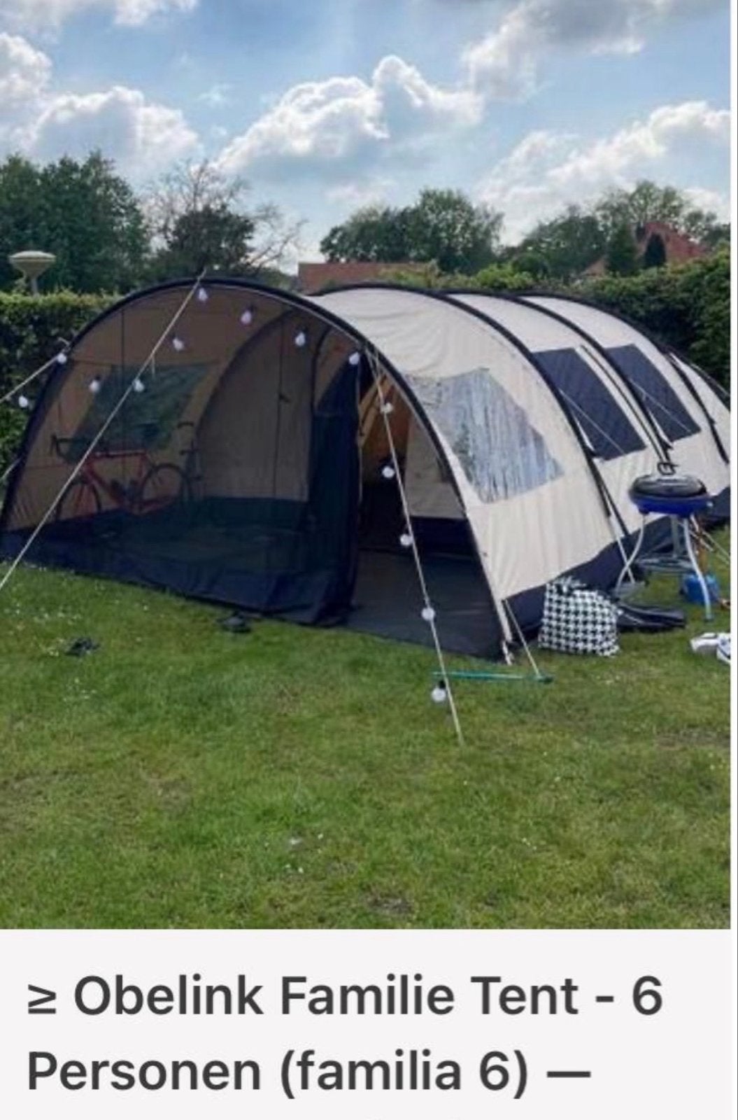 Familia 6 tunneltent met lichte slaapcabine, Caravans en Kamperen, Ophalen, Gebruikt, Tot en met 6
