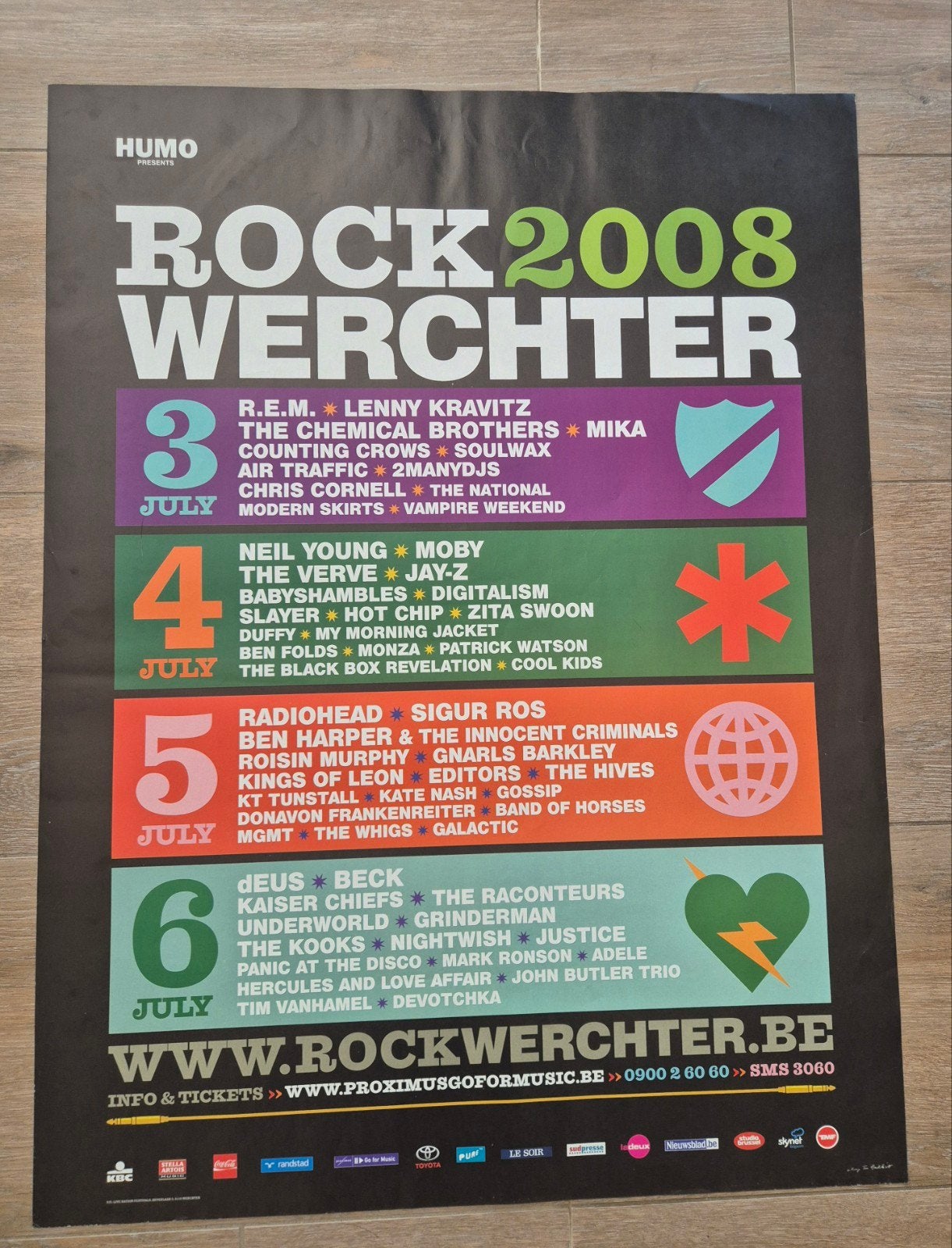 Festivalposter Rock Werchter 2008, Ophalen of Verzenden, Zo goed als nieuw, Muziek