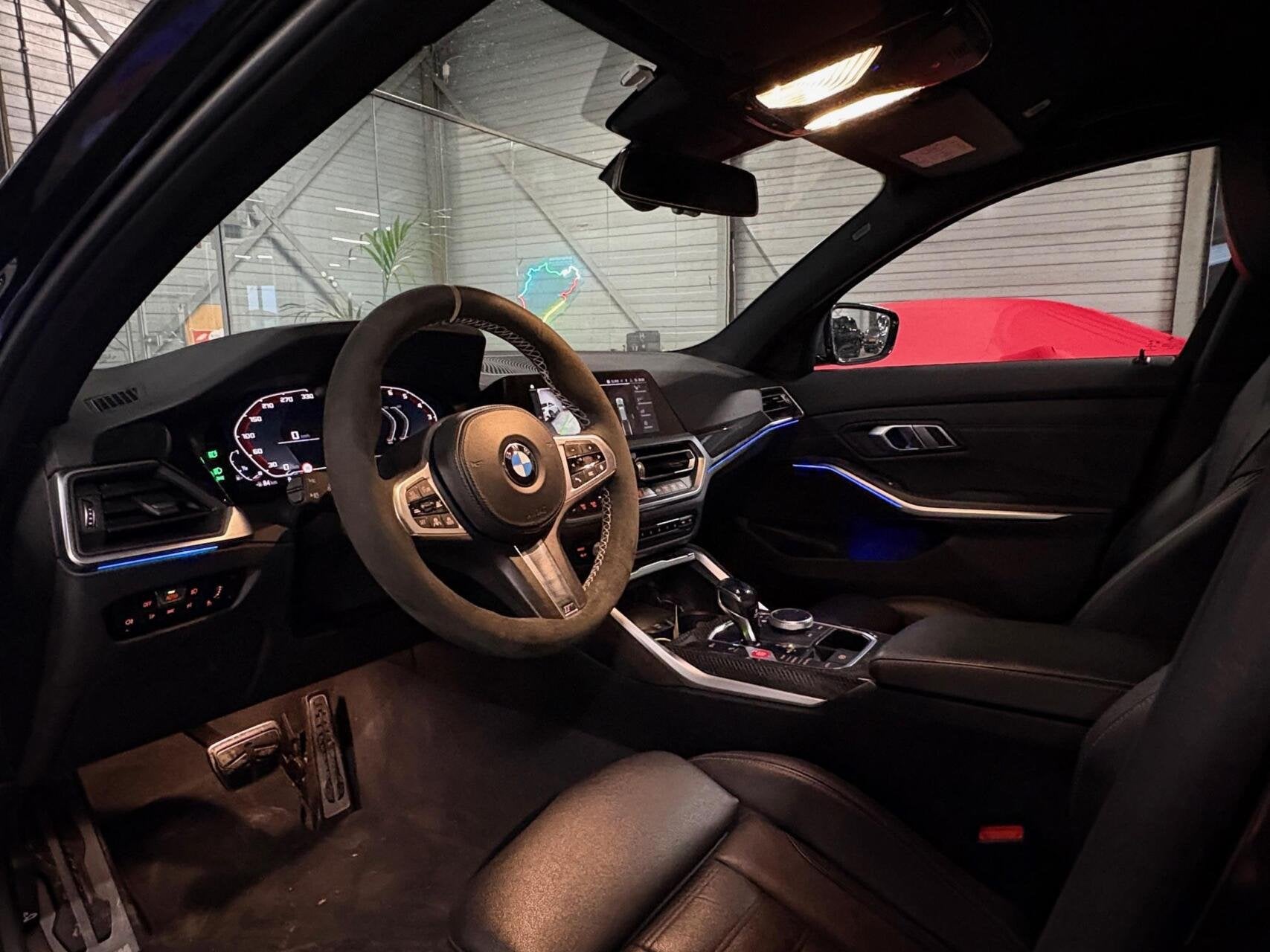BMW 3-serie Touring M340i xD High Executive|Laser|HUD|422PK/, Auto's, BMW, 1780 kg, Zwart, Leder, Automatische klimaatregeling