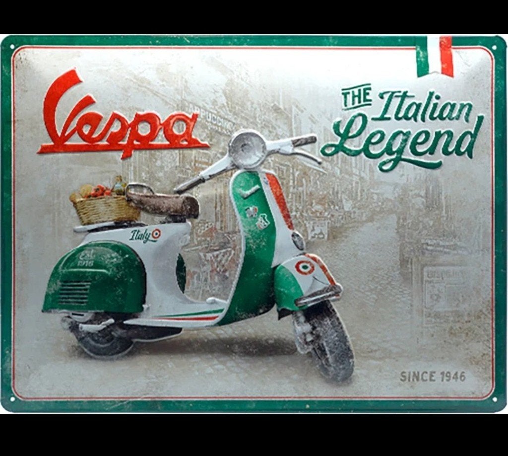 Vespa tin sign, Ophalen, Nieuw, Reclamebord