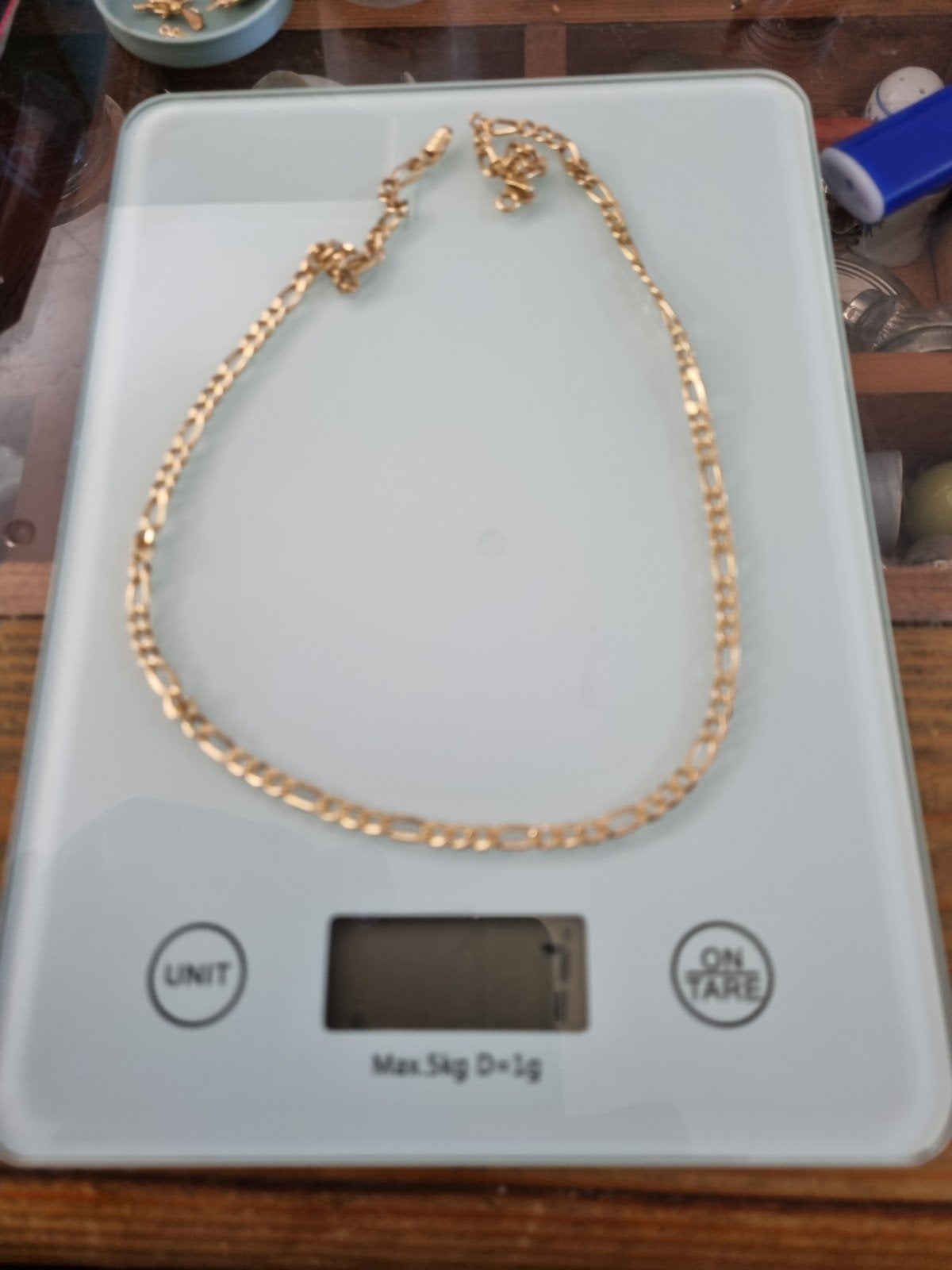 Gouden 14 Karaat Figaro Ketting - 7 gram, 55cm, Sieraden, Tassen en Uiterlijk, Kettingen, Ophalen of Verzenden, Zo goed als nieuw