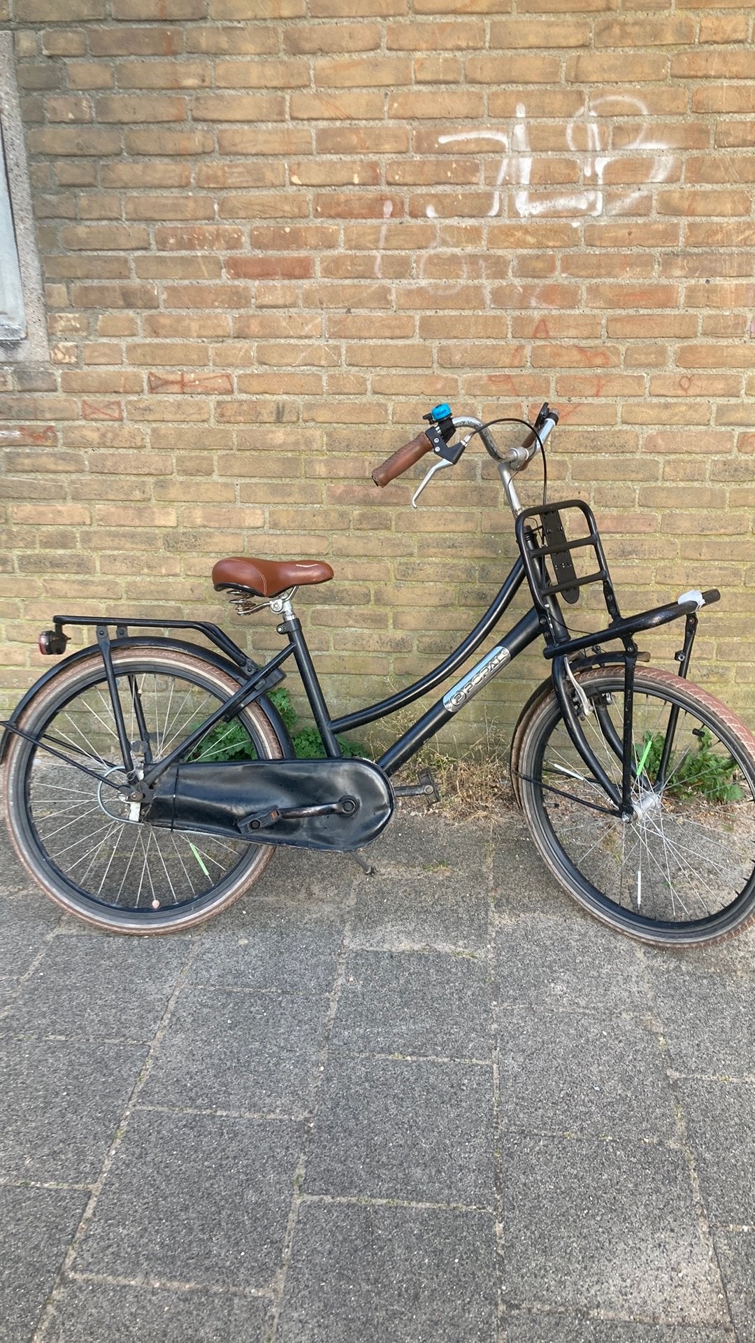 Stevige zwarte kinder transportfiets met voordrager “26”, Fietsen en Brommers, Fietsen | Dames | Damesfietsen, Overige merken