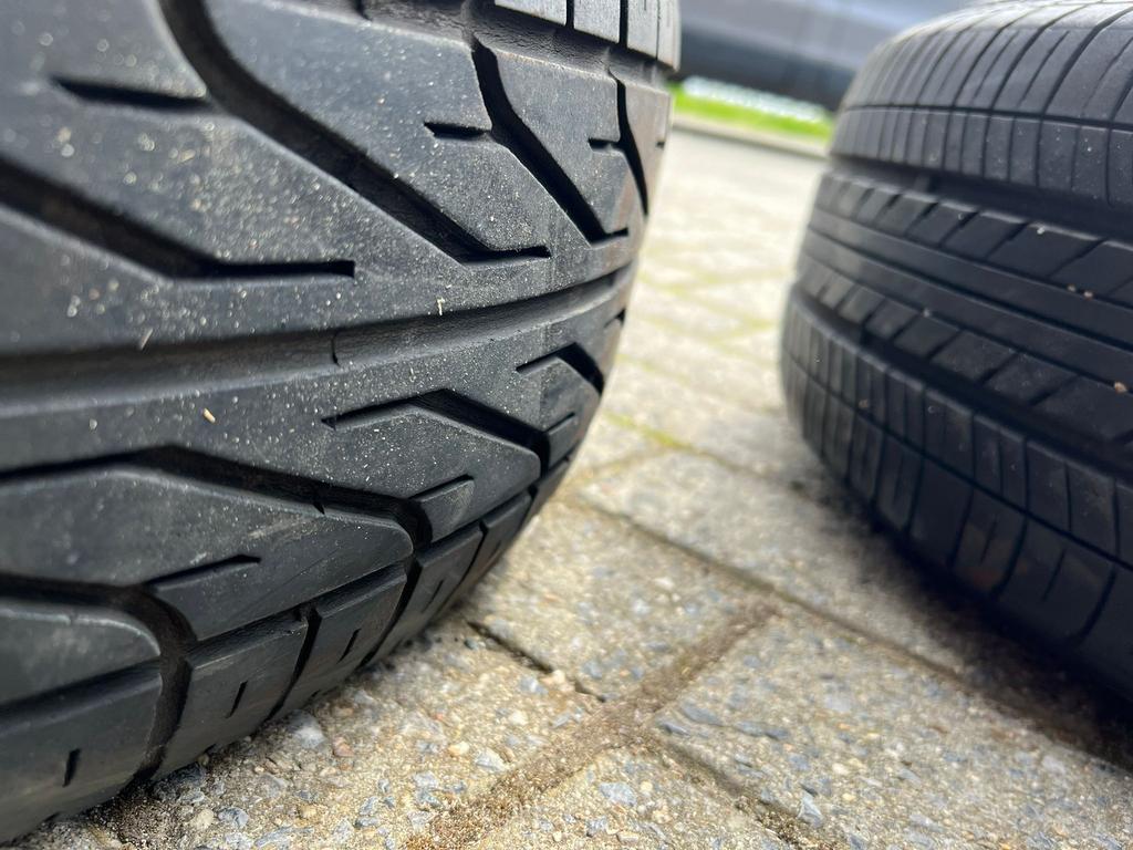 Autobanden set met velgen ., Ophalen of Verzenden, Gebruikt