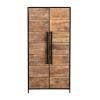 Opbergkast 2 deuren 100X40X200 mango deuren legplank actie, Overige houtsoorten, 1 of 2 laden, Nieuw, 150 tot 200 cm