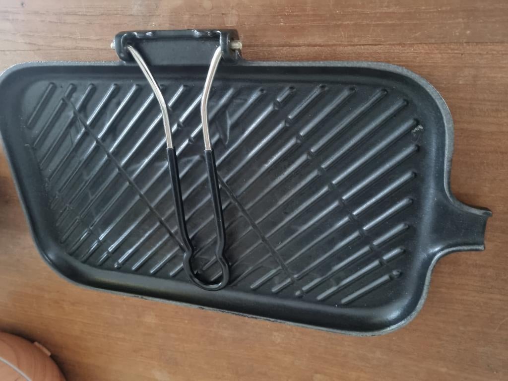 Le Creuset Grillpan - Gietijzeren Grillplaat, Le Creuset, Ophalen of Verzenden, Zwart, Metaal
