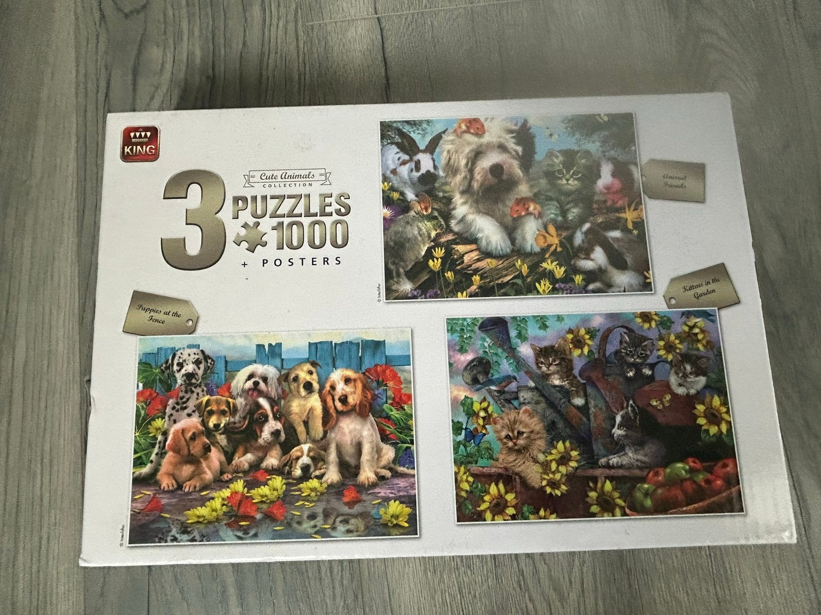 3 in 1 king puzzels 1000 stukjes, Ophalen of Verzenden, 500 t/m 1500 stukjes, Zo goed als nieuw