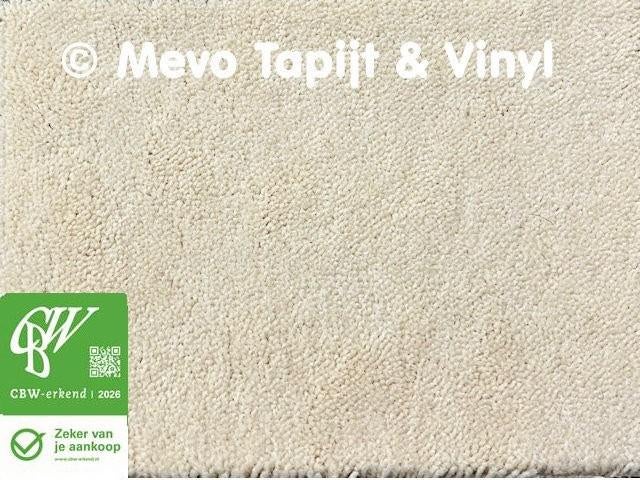 Tapijt, Gesneden pool, Lengte 9.10 x 4 mtr, Gratis staal, Crème, MeVo tapijt en vinyl, Nieuw, Ophalen of Verzenden