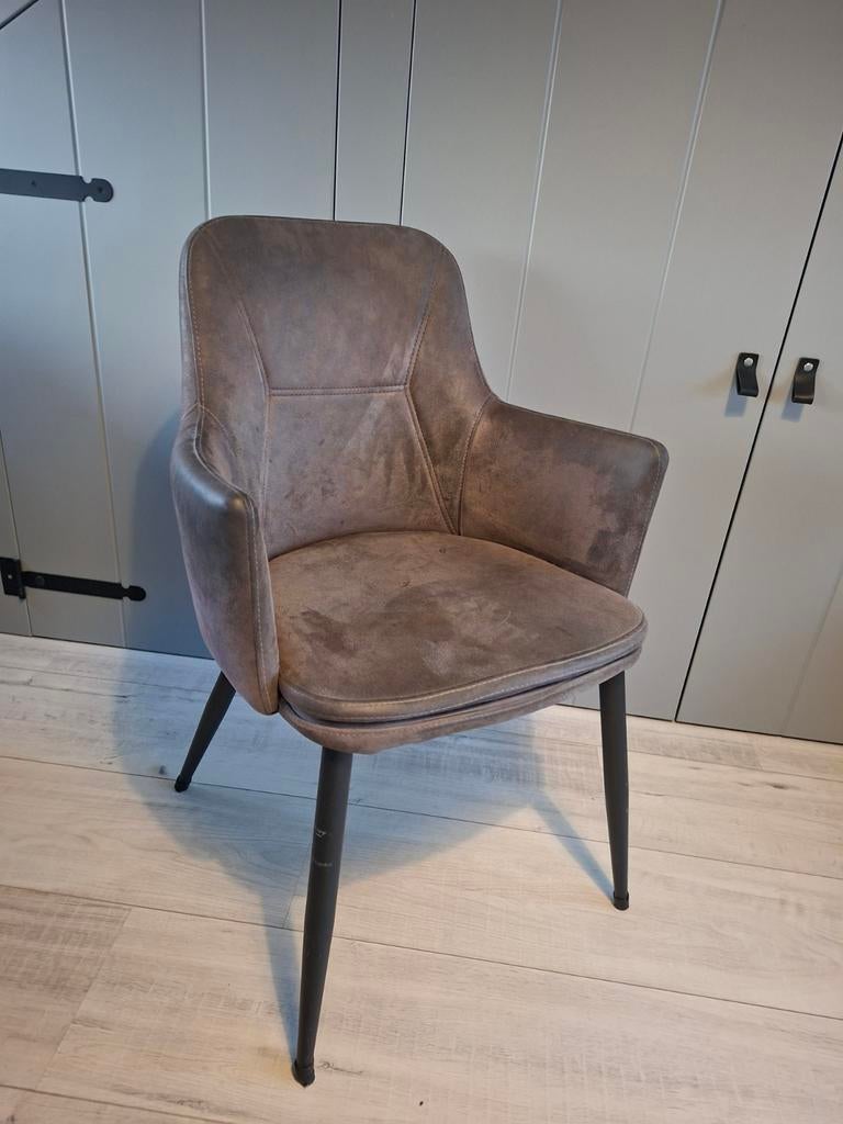 Leuke stoel grijs, Ophalen of Verzenden, Gebruikt, Grijs, Stof
