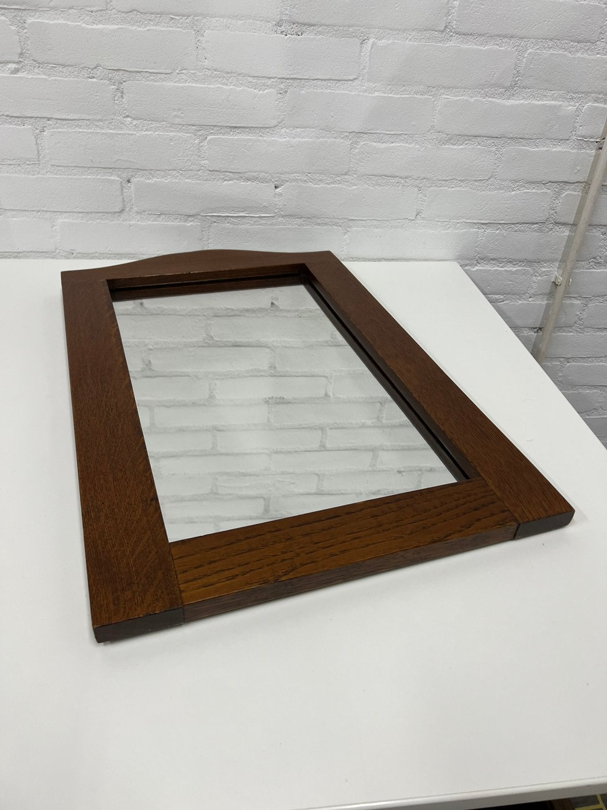 Te Koop : Donker Eiken Wandspiegel Spiegel Export Hout, Minder dan 50 cm, Ophalen of Verzenden, Zo goed als nieuw, Minder dan 100 cm