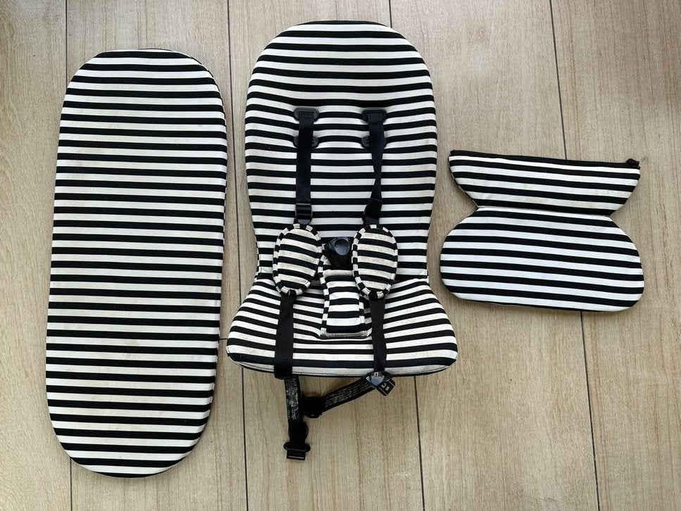 Mima Xari Kinderwagen Kussenset - Zwart/Wit Gestreept, Ophalen of Verzenden, Gebruikt, Overige merken