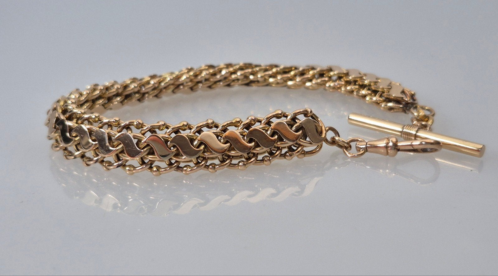 Antieke gouden zakhorloge ketting, Verzenden, Goud, Ketting