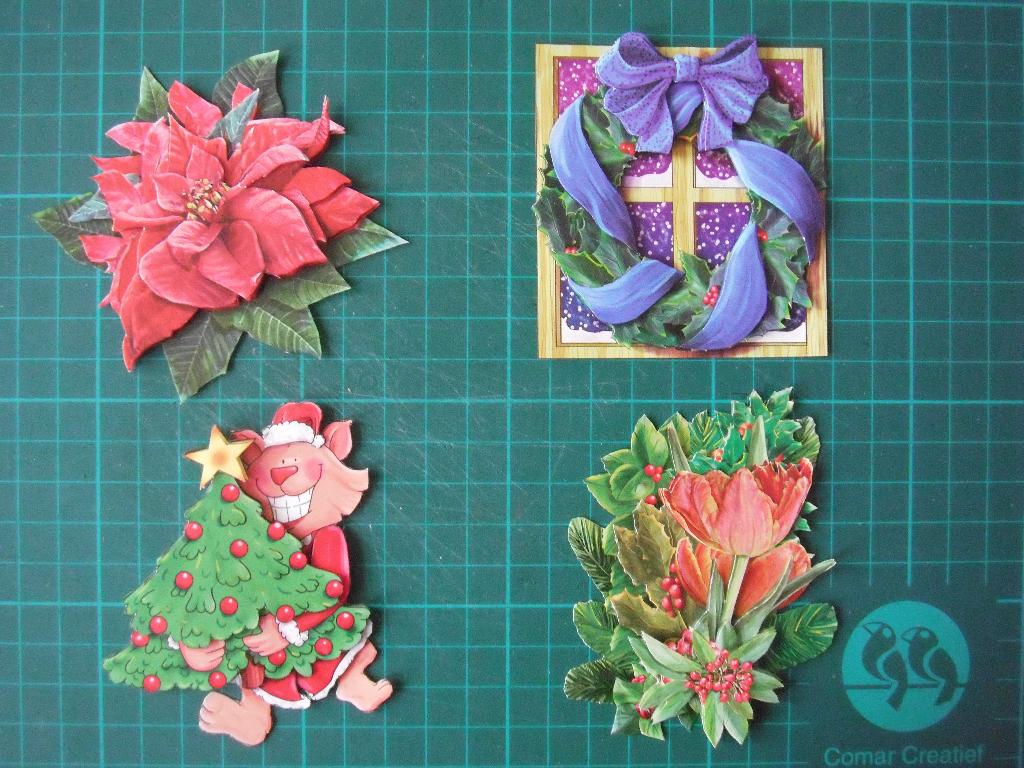 set 3D plaatjes kerst -5, Ophalen of Verzenden, Nieuw, Kerst, Knipvel
