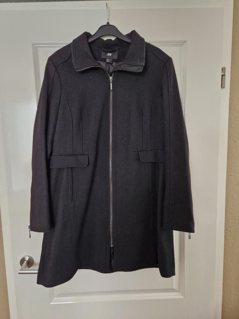 Winterjas zwart met rits maat 44 H&M, Kleding | Dames, Jassen | Winter, H&M, Zwart, Maat 42/44 (L), Ophalen of Verzenden