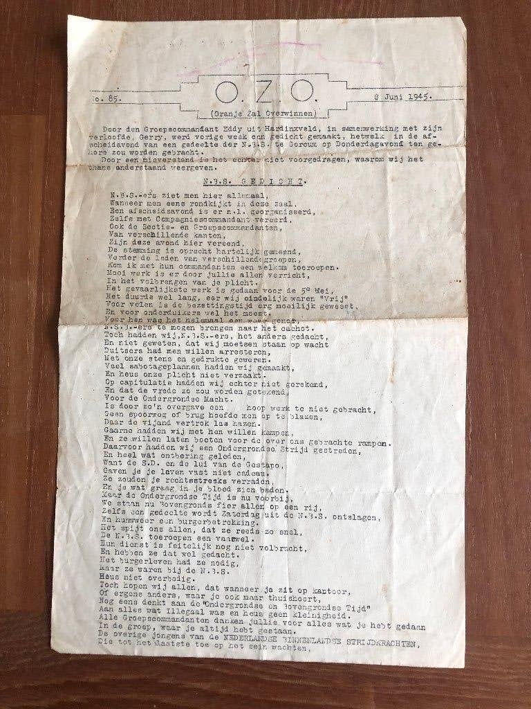 Juni 1945 N.B.S. Hardinxveld/Gorcum. O.Z.O. Groepscdt Eddy, Boeken, Verzenden, Overige onderwerpen, Tweede Wereldoorlog, Gelezen