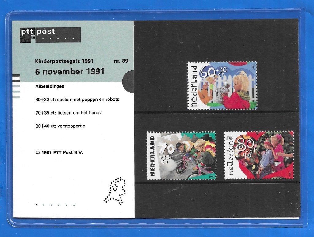 Postzegelmapje 89 - Kinderpostzegels 1991 Buiten Spelen, Postzegels en Munten, Postzegels | Nederland, Verzenden, Na 1940, Postfris