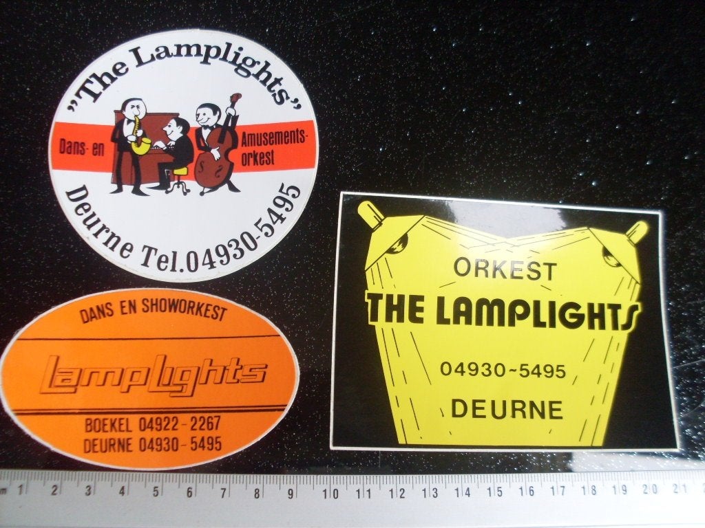 3x sticker orkest the lamplights deurne dansorkest show, Verzenden, Zo goed als nieuw, Bedrijf of Vereniging