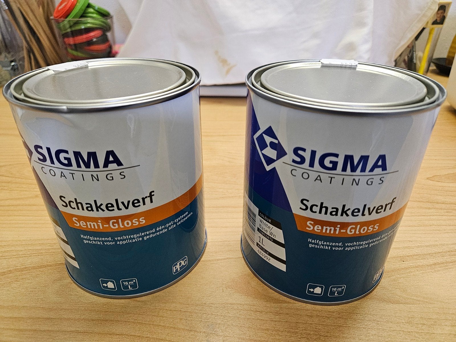 Sigma Schakelverf RAL 9010 Semi-Gloss 2 x 1 Liter, Ophalen of Verzenden, Nieuw, Overige typen