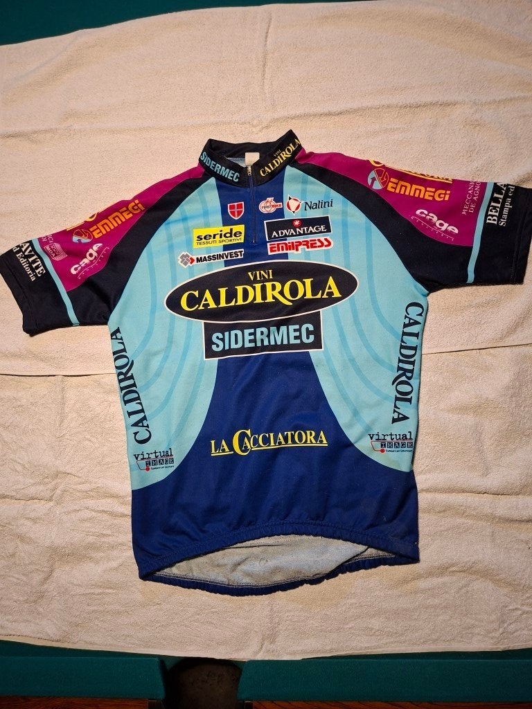 Vintage Vini Caldirola Sidermec wielershirt jaren 90 maat L, Sport en Fitness, Ophalen of Verzenden, Gebruikt, Kleding