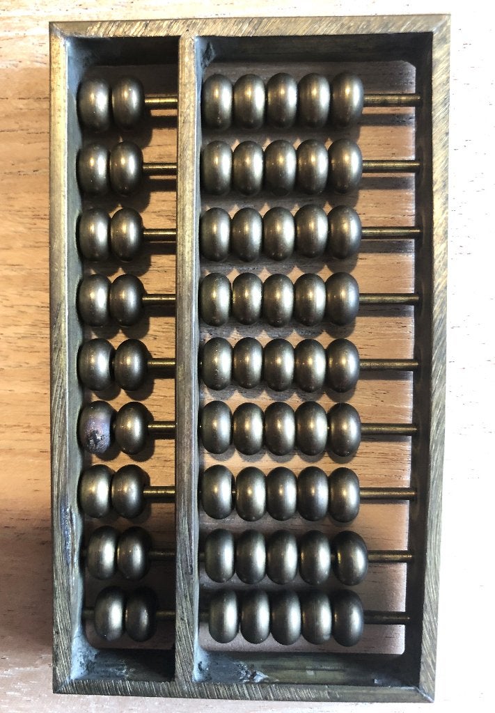 Vintage miniatuur Chinees telraam van messing - abacus, Ophalen of Verzenden, Koper