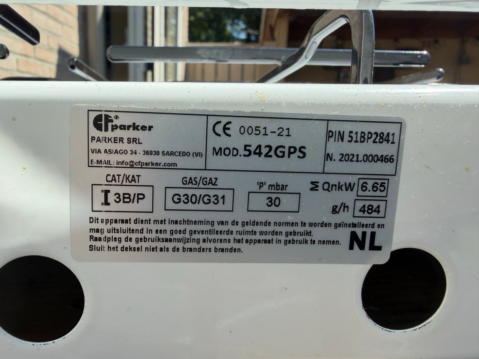 Parker 542GPS Camping gasfornuis 4 branders, Ophalen, Zo goed als nieuw