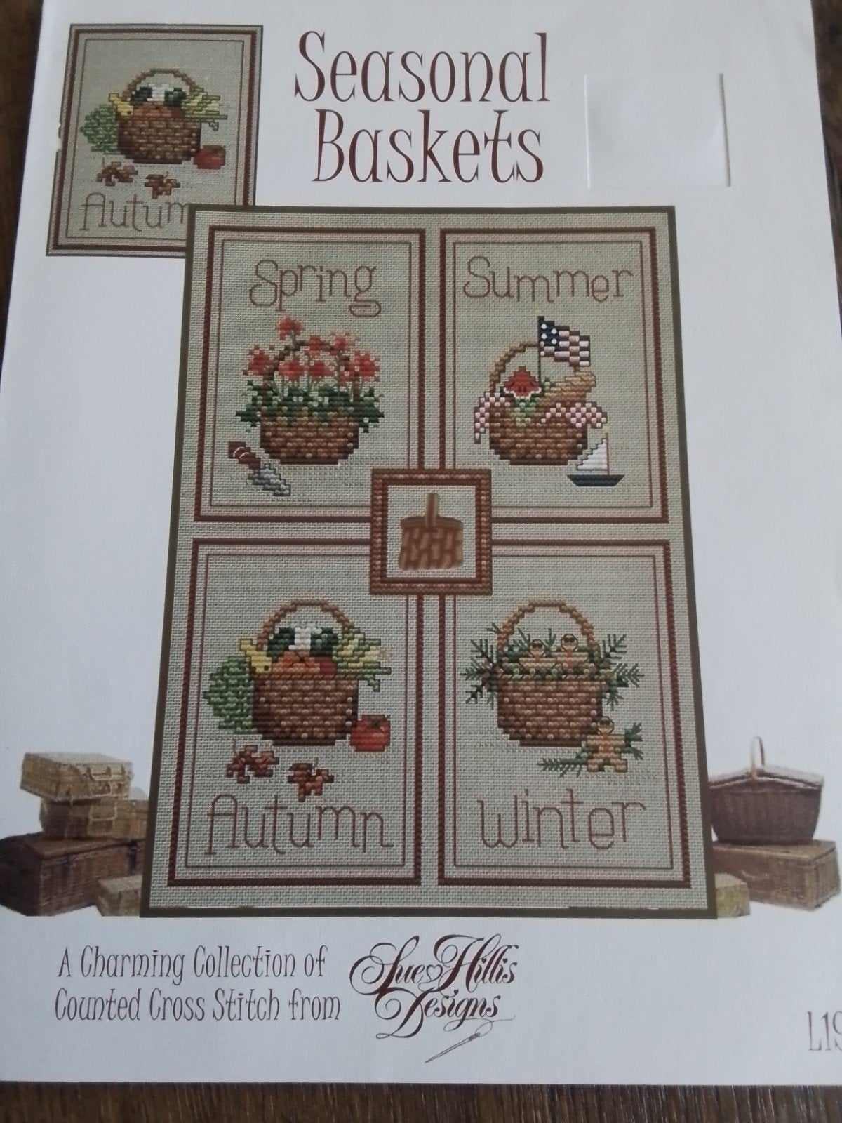 Sue hillis designs, seasonal baskets, Ophalen of Verzenden, Zo goed als nieuw, Handborduren, Patroon